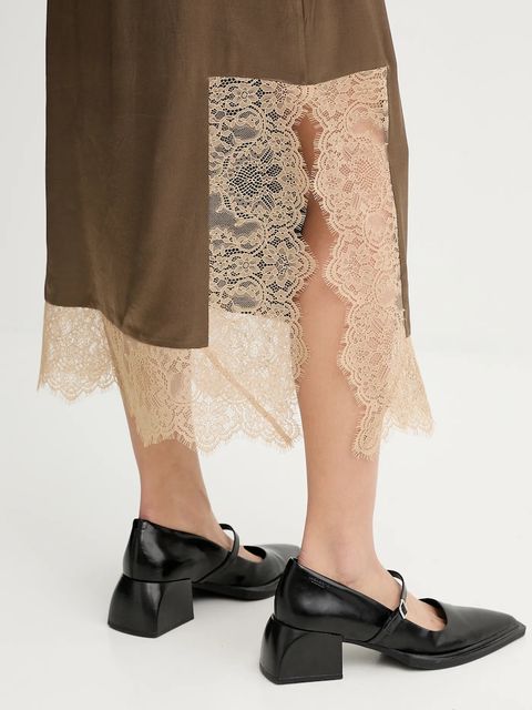 MUNTHE spódnica RAVN kolor brązowy mini rozkloszowana 254121025428