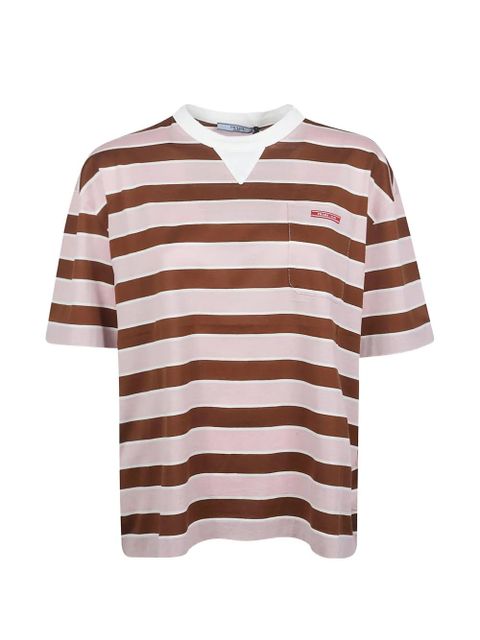 Prada Bayadere striped pocket T-shirt - Brown - zdjęcie produktu nr 1