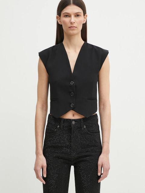 Fiorucci kamizelka Embroidered kolor czarny jednorzędowa W02SPTSL289PL02BK01 - zdjęcie produktu nr 1