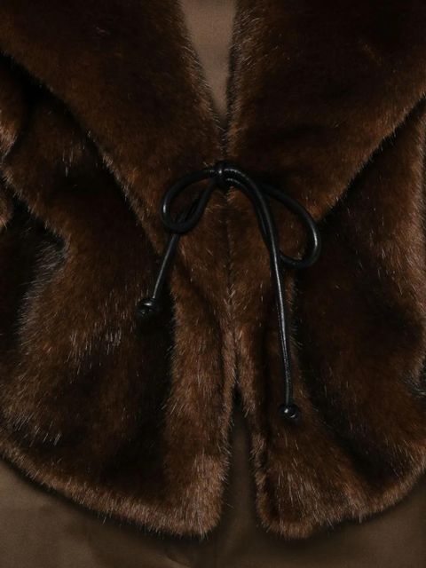 Nanushka shawl-collar tie-fastening jacket - Brown