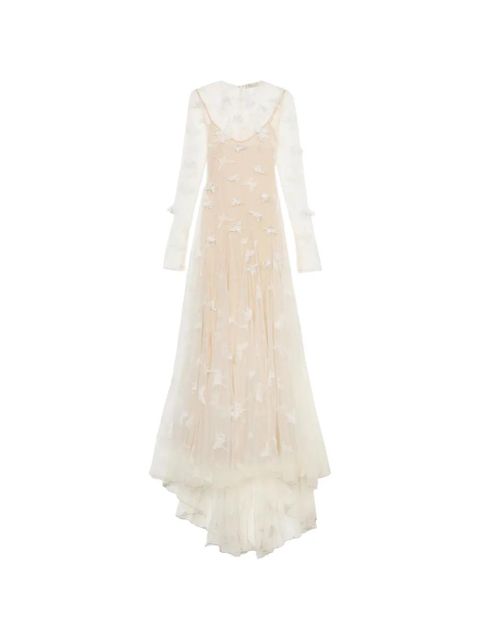 Blumarine butterfly-appliqué maxi dress - Neutrals - zdjęcie produktu nr 1
