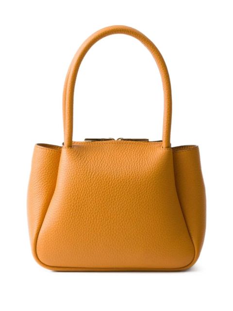 Prada mini leather tote bag - Brown - zdjęcie produktu nr 2