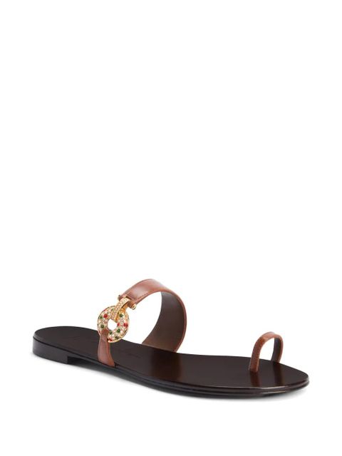 Giuseppe Zanotti Jaylen flat sandals - Brown - zdjęcie produktu nr 2