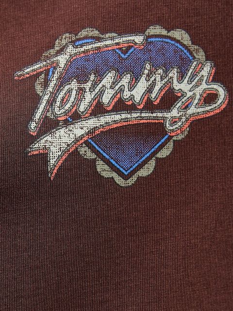 Tommy Jeans t-shirt bawełniany damski kolor brązowy DW0DW21524