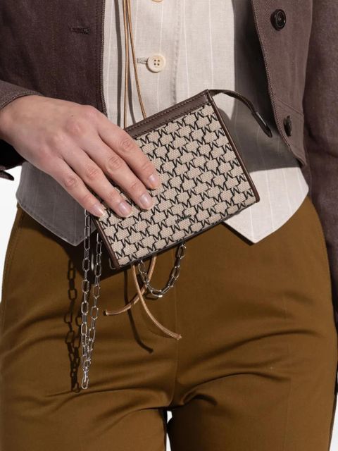 Max Mara monogram-pattern clutch bag - Brown - zdjęcie produktu nr 2