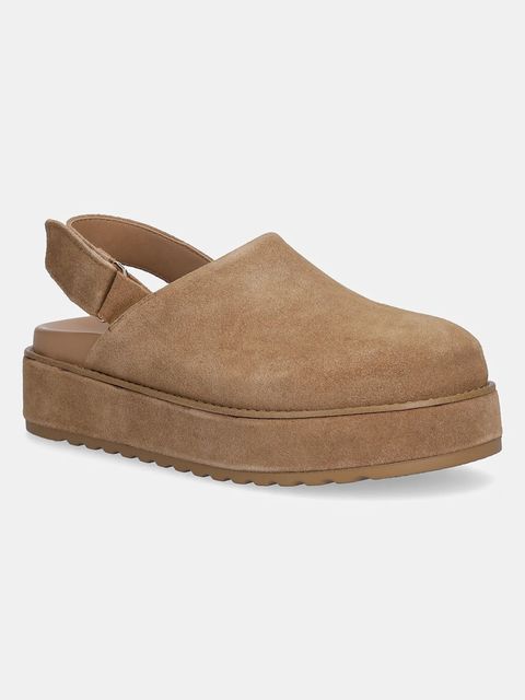 Steve Madden klapki zamszowe Mellow damskie kolor brązowy na platformie 11004849 - zdjęcie produktu nr 1