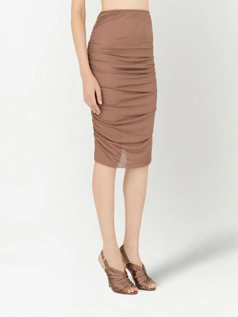 Dolce & Gabbana draped-detail midi skirt - Brown