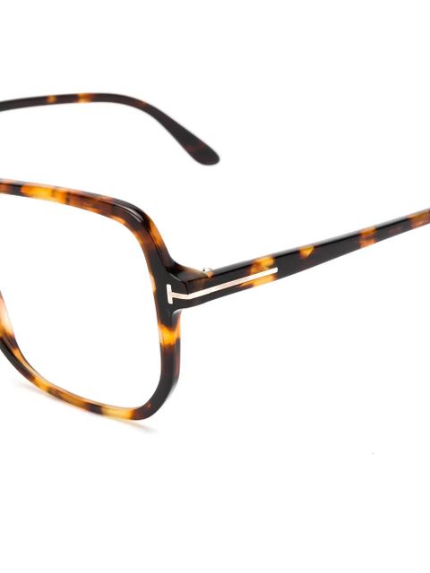 TOM FORD Eyewear oversized frame glasses - Brown