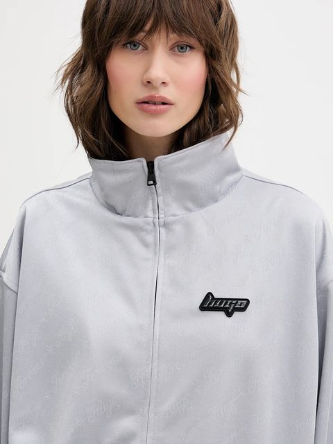 Hugo Blue bluza damska kolor szary wzorzysta 50546947