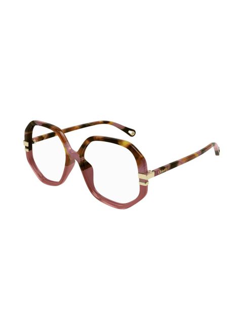 Chloé Eyewear geometric-frame glasses - Brown - zdjęcie produktu nr 2