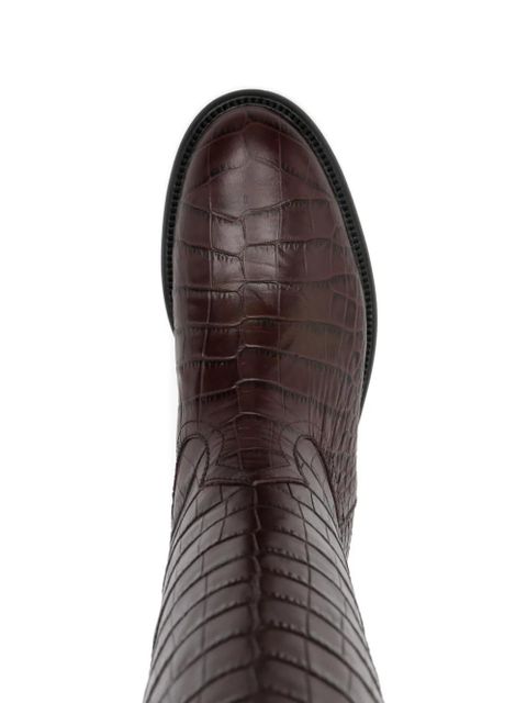 Paris Texas Montana croc-effect montana boots - Brown