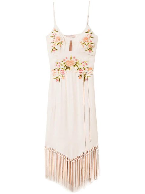 TWINSET floral-embroidered midi dress - Neutrals - zdjęcie produktu nr 1