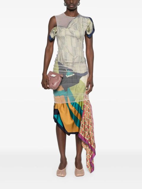 Marine Serre silk-scarves midi dress - Neutrals - zdjęcie produktu nr 2