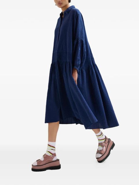 Essentiel Antwerp pleated shirt-style midi dress - Blue