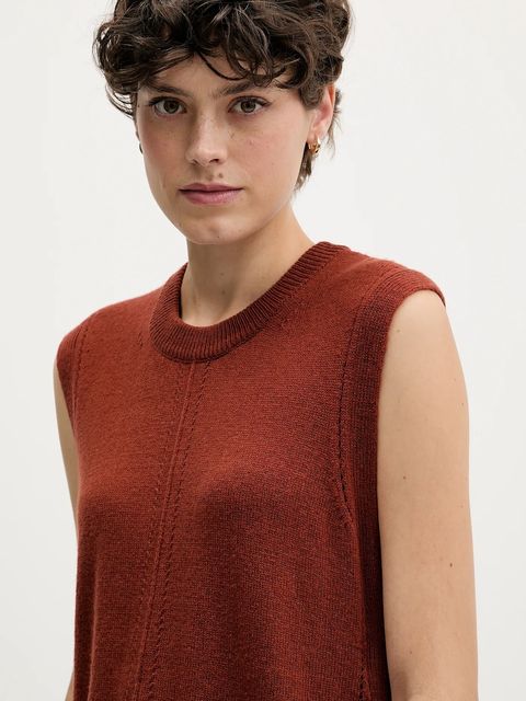 Pedro del Hierro kamizelka z dodatkiem wełny damski kolor pomarańczowy 5502016