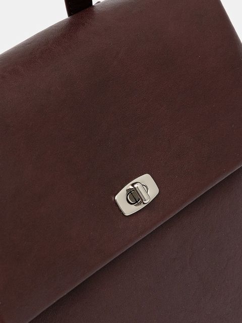 Answear.LAB plecak skórzany damski kolor brązowy mały gładki