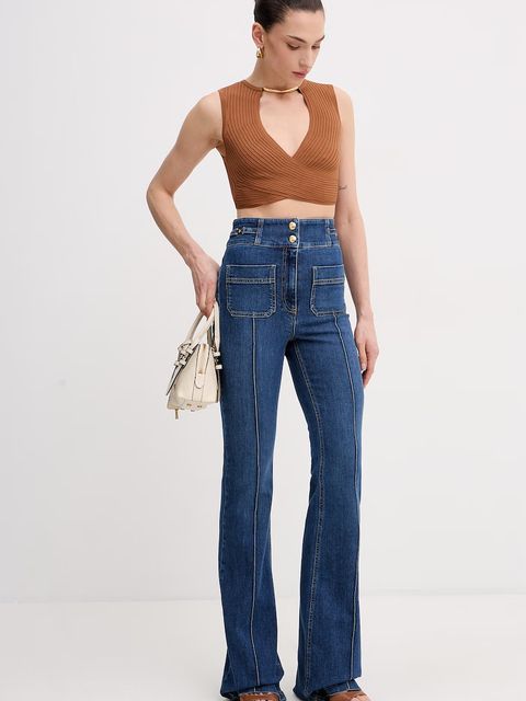 Elisabetta Franchi bluzka kopertowa damska z wiskozy - zdjęcie produktu nr 1