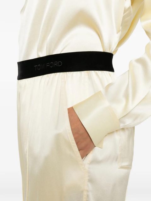 TOM FORD velvet-banded trousers - Yellow