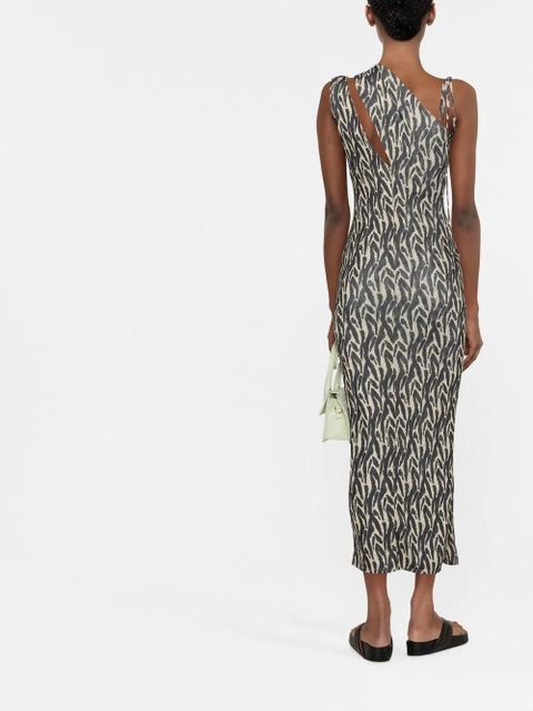 Nanushka printed one-shoulder midi dress - Neutrals