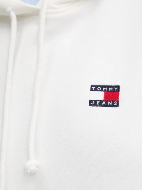 Tommy Jeans bluza bawełniana damska kolor beżowy z kapturem DW0DW19414