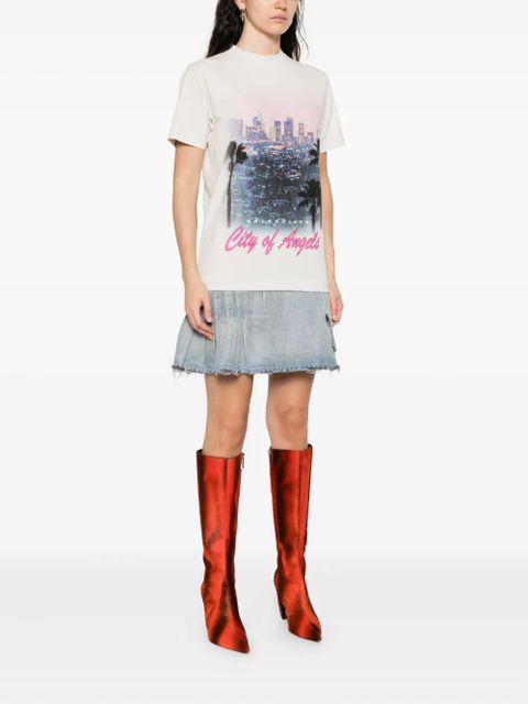 Balenciaga graphic-print layered mini dress - Neutrals