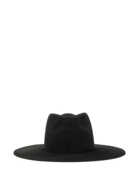 Ruslan Baginskiy logo-detail felt fedora hat - Black