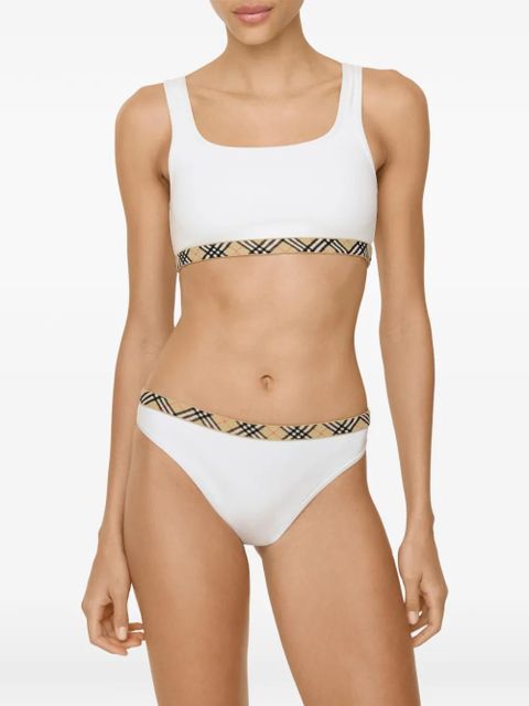 Burberry Check-trim bikini briefs - White