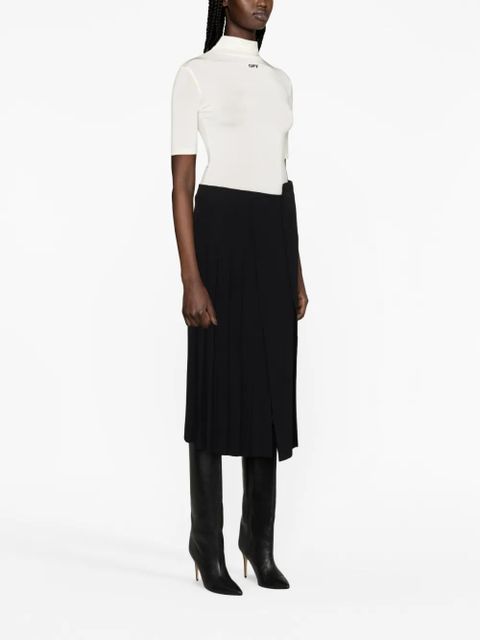 Off-White logo-print mock-neck top