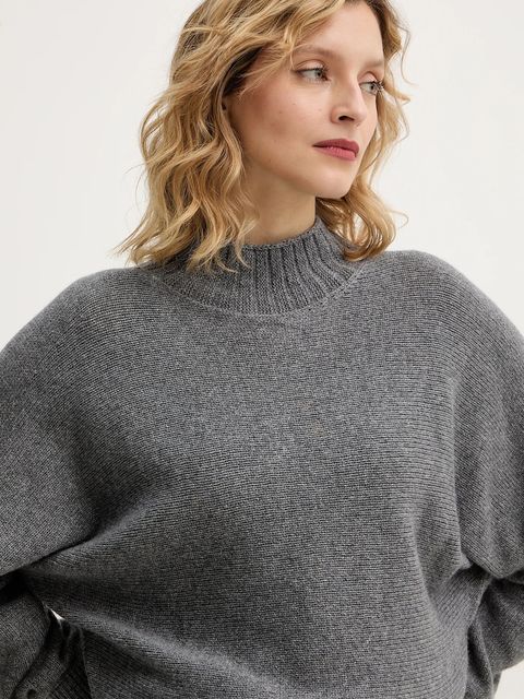 Twinset sweter z dodatkiem wełny damski kolor szary lekki 252TT3353 - zdjęcie produktu nr 2