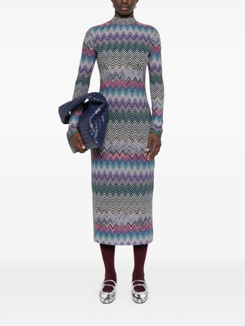 Missoni zigzag-woven midi dress - Blue