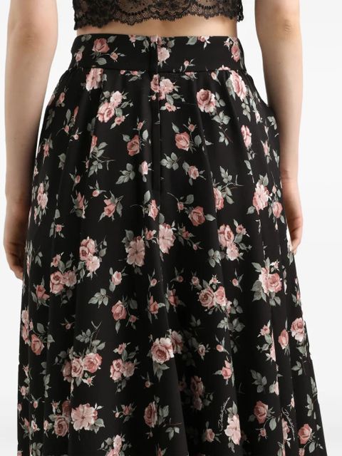 Dolce & Gabbana floral-print midi skirt - Black