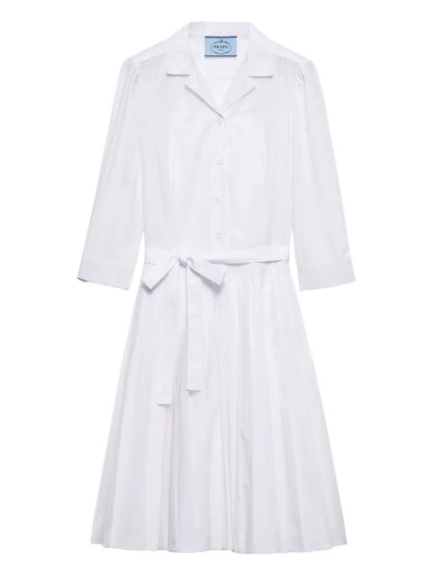 Prada pleated poplin shirt dress - White - zdjęcie produktu nr 1