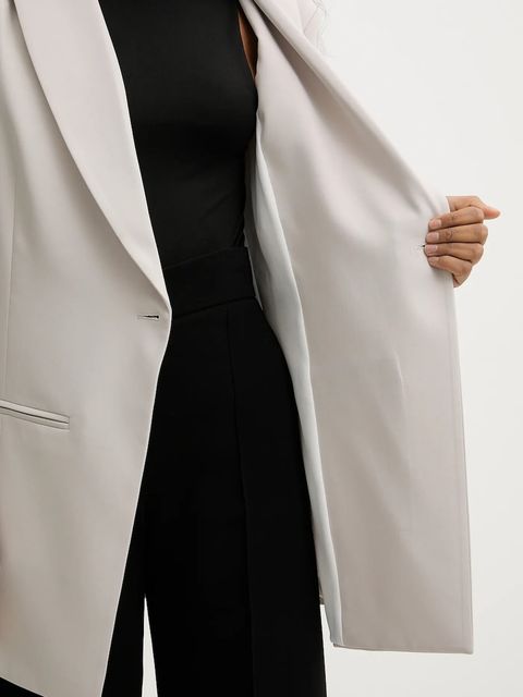 Patrizia Pepe marynarka kolor beżowy dwurzędowa gładka 8S0577 A498