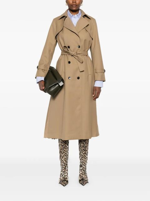 SANDRO double-breasted belted trench coat - Brown