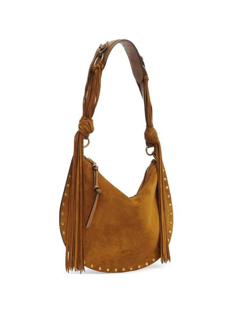 ISABEL MARANT Oskan studded fringed shoulder bag - Brown