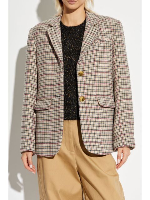 GANNI checked blazer - Neutrals