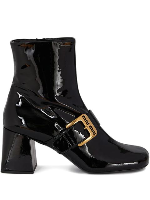 Miu Miu buckle-strap boots - Black - zdjęcie produktu nr 1