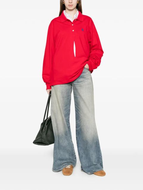 Prada long-sleeve piqué polo shirt - Red - zdjęcie produktu nr 2