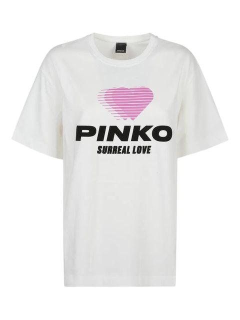 PINKO heart-logo cotton T-shirt - White - zdjęcie produktu nr 1