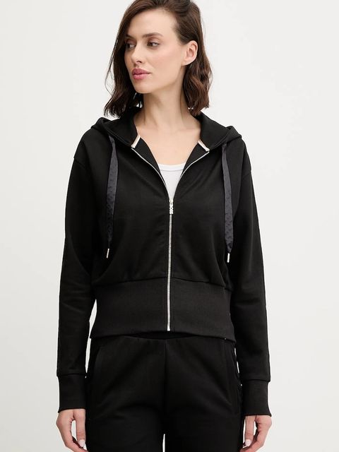 BOSS bluza lounge damska kolor czarny z kapturem gładka 50545635 - zdjęcie produktu nr 1