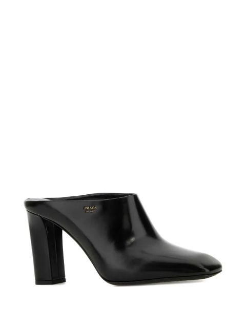 Prada 85mm leather block-heel mules - Black - zdjęcie produktu nr 2