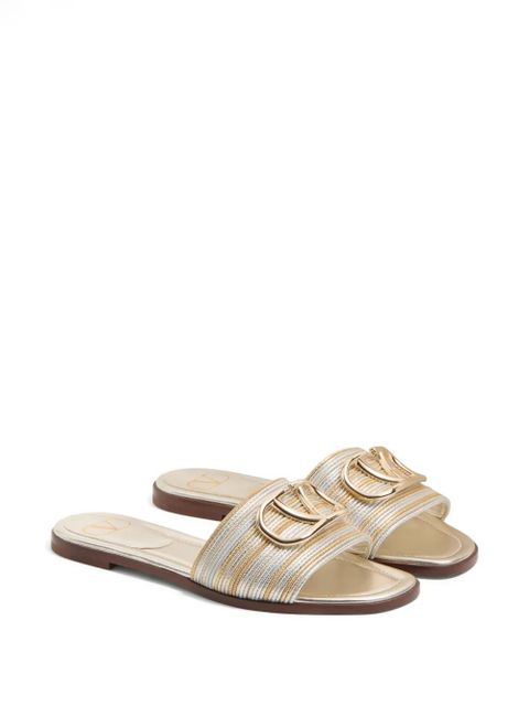 Valentino Garavani logo-plaque sandals - Silver