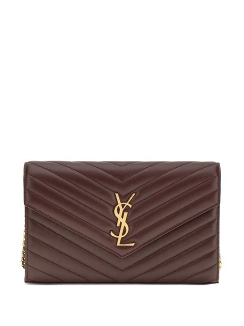 Saint Laurent Cassandre chevron logo shoulder bag - Red - zdjęcie produktu nr 1