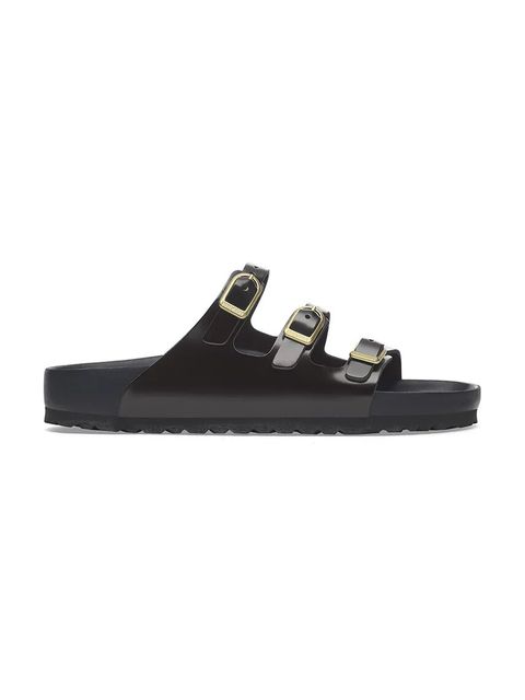 Birkenstock klapki skórzane Florida D-Buckle Exq damskie kolor czarny 1029385 - zdjęcie produktu nr 1
