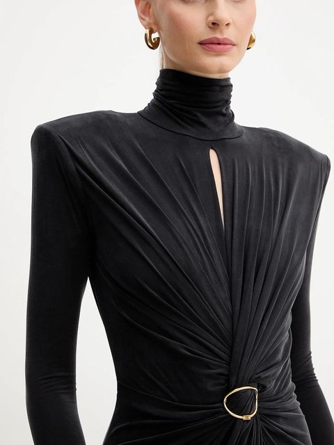 Elisabetta Franchi sukienka kolor czarny maxi prosta ABR0656E2