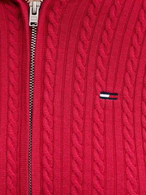 Tommy Jeans kardigan damski kolor bordowy lekki DW0DW21673