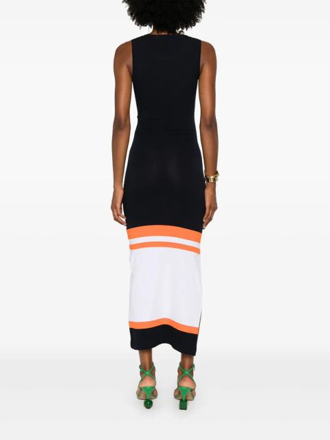 LOEWE logo-embroidered midi dress - Blue