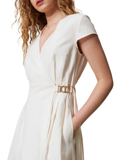 TWINSET logo-plaque dress - White