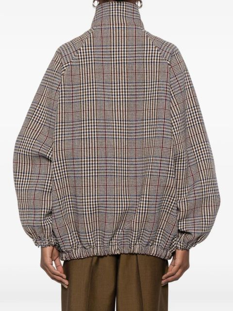 The Frankie Shop check-patterm bomber jacket - Brown