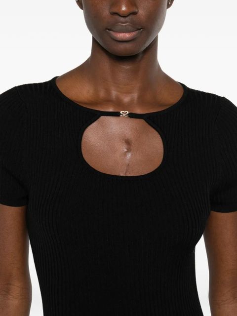 SANDRO cu-tout ribbed T-shirt - Black